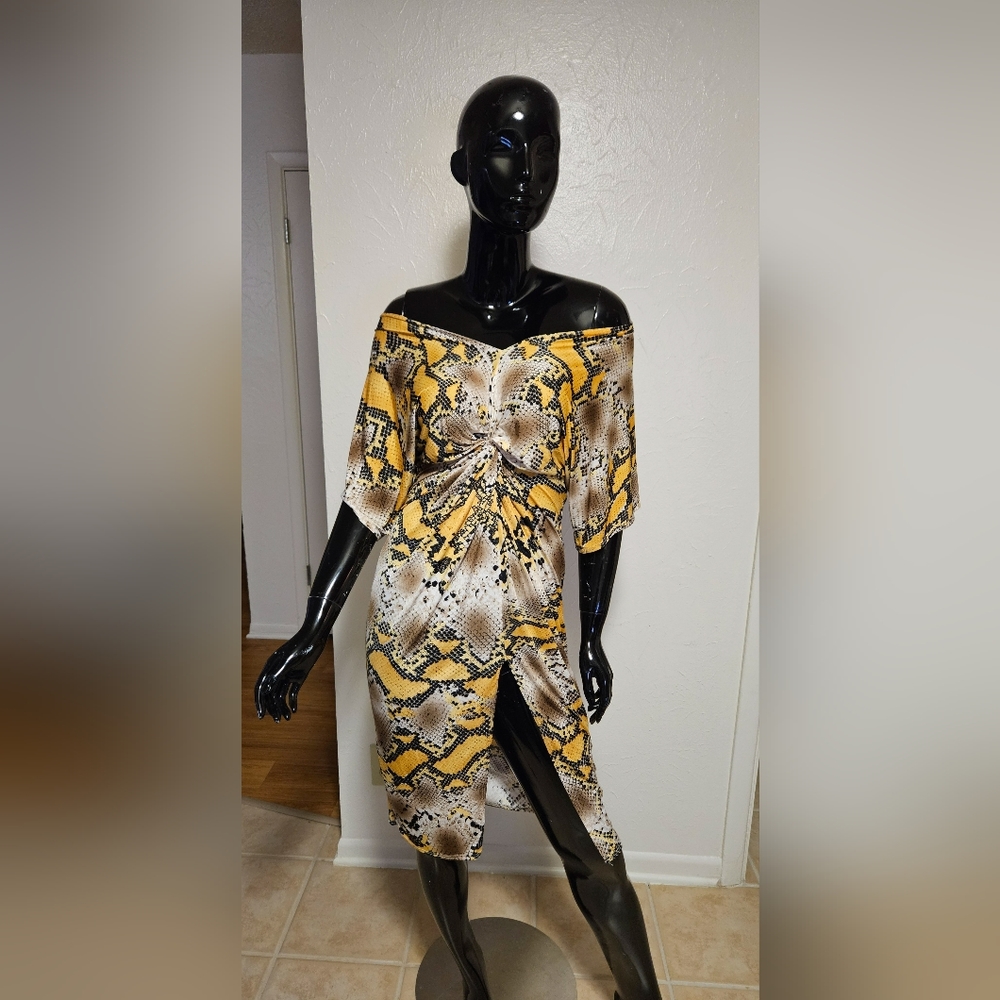 Fashion Nova Snake Print Midi Dress